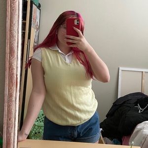 light yellow sweater vest